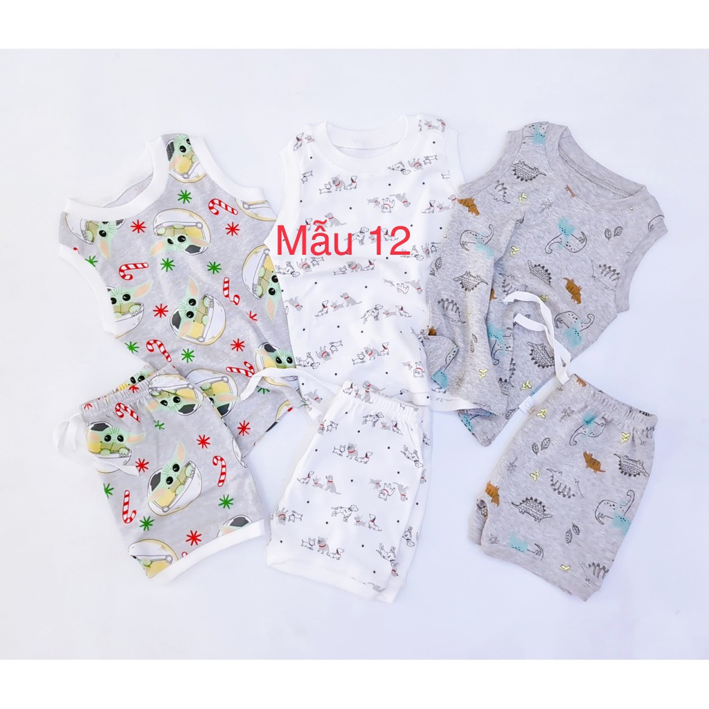 Bộ cotton thun sát nách bé trai cao cấp xuất Hàn HM001C