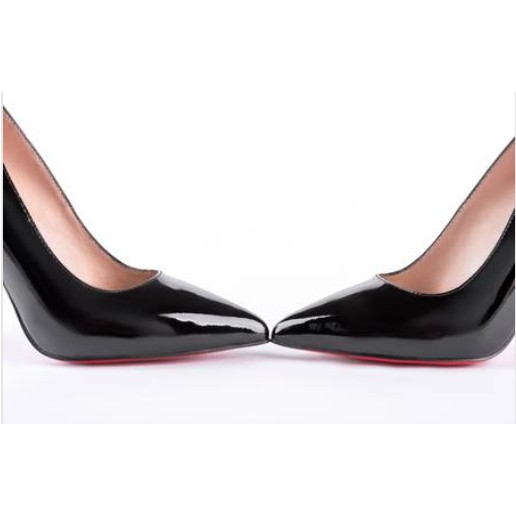 Giày cao gót màu đen bóng cao 10p lót da mềm