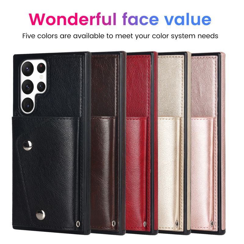 Ốp Điện Thoại Da Kiểu Ví Lật Có Dây Đeo Cho Samsung Note 20 Ultra Note 20 Note10 Note10 Plus Note9 8