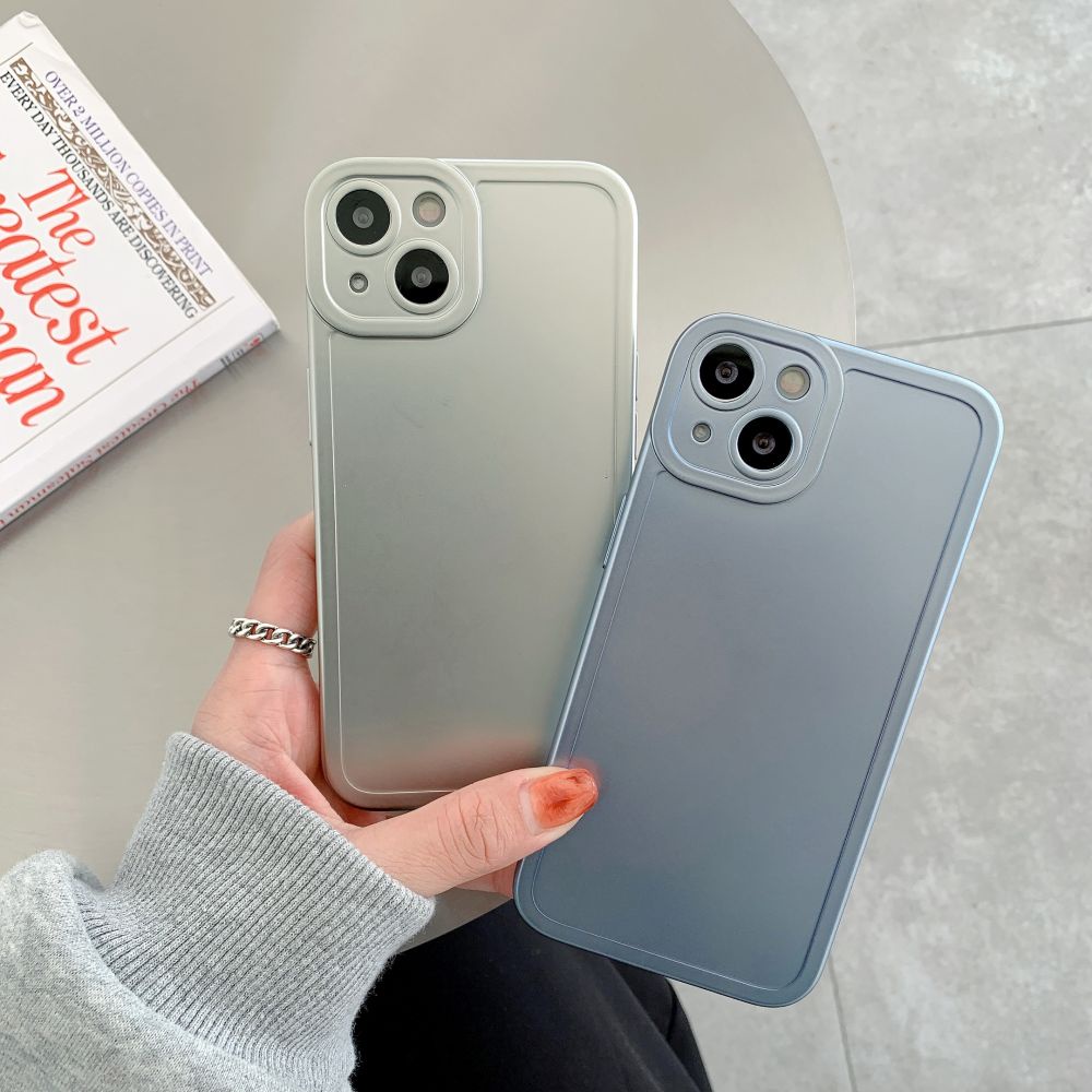 6D Electroplating Frosted Matte Sterling Silver Shockproof Lens Phone Case for IPhone 13 13Pro 13Promax 12 12Pro 12Promax 11 11Pro 11Promax X Xsmax Xr 8 7Plus