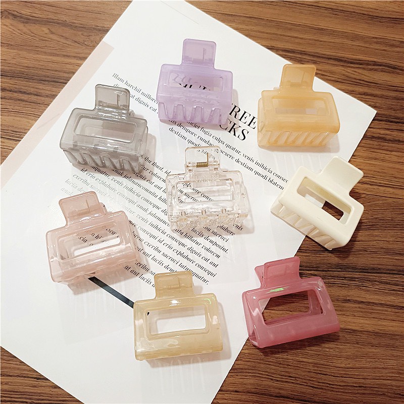 Kẹp tóc càng cua vuông Hagu 381 kẹp tóc hàn quốc hot trend nhiều màu cực xinh