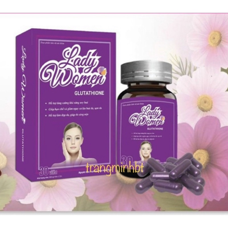 Lady Women - Hỗ trợ tăng cường khả năng oxy hoá, giảm nguy cơ lão hoá da, sạm da, giúp da sáng mịn ( Hộp 30viên )