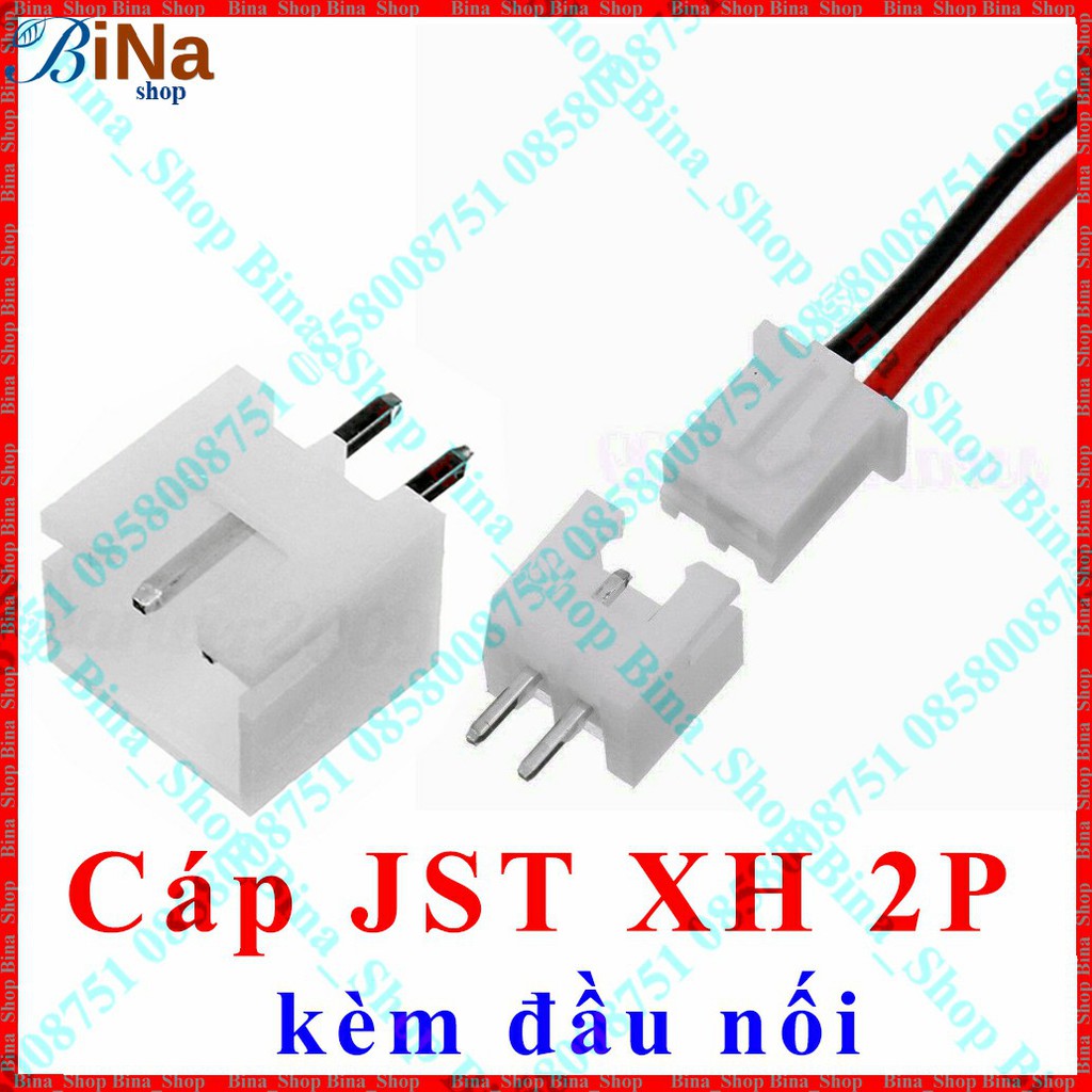 Cáp JST XH 2.54 1S2P 12cm kèm đầu nối 2P