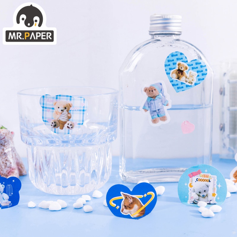 Miếng dán trang trí hình gấu hoạt họa 6 thiết kế tùy chọn sáng tạo