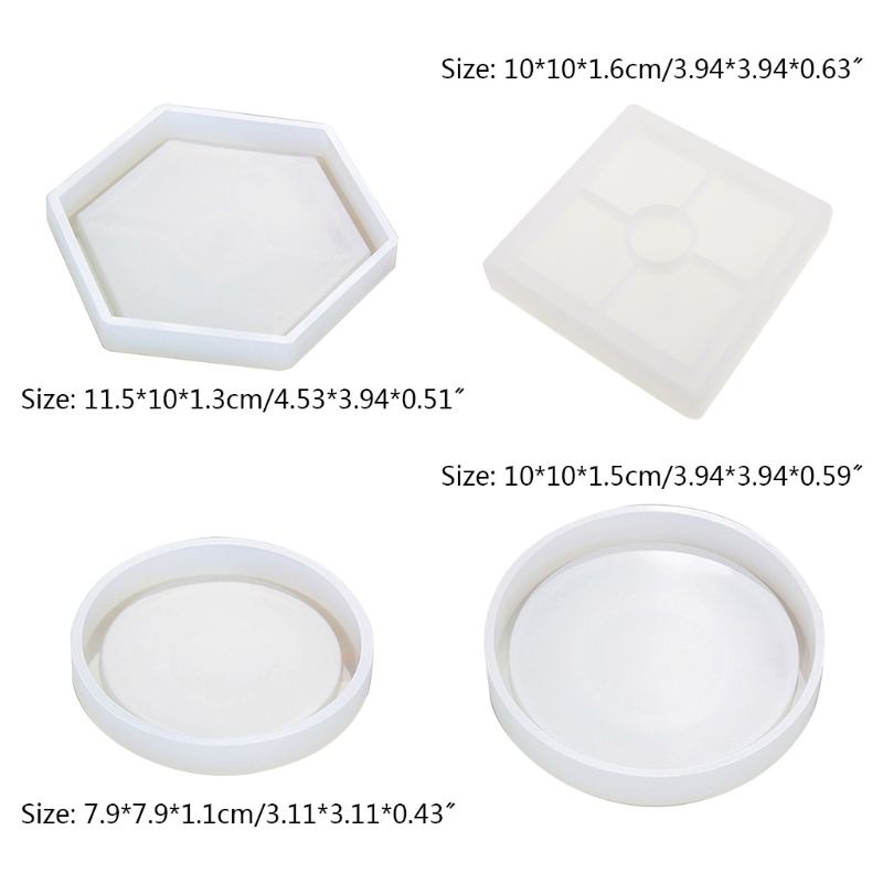 Set 10 Khuôn Silicon Làm Đế Lót Tách Trà DIY