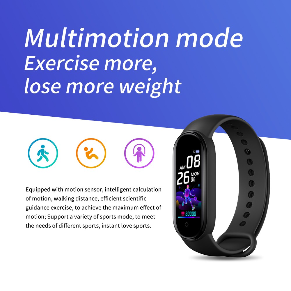 ECLUB Đồng hồ thông minh đeo tay M5 đa chức năng theo dõi tình trạng sức khỏe chất lượng cao | BigBuy360 - bigbuy360.vn