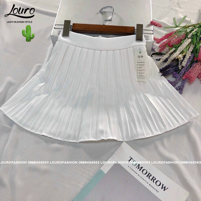 Chân váy ngắn xếp ly có sẵn lớp quần sooc, mẫu chân váy tennis xòe đều, kín đáo thoải mái vận động - LCV01 | BigBuy360 - bigbuy360.vn
