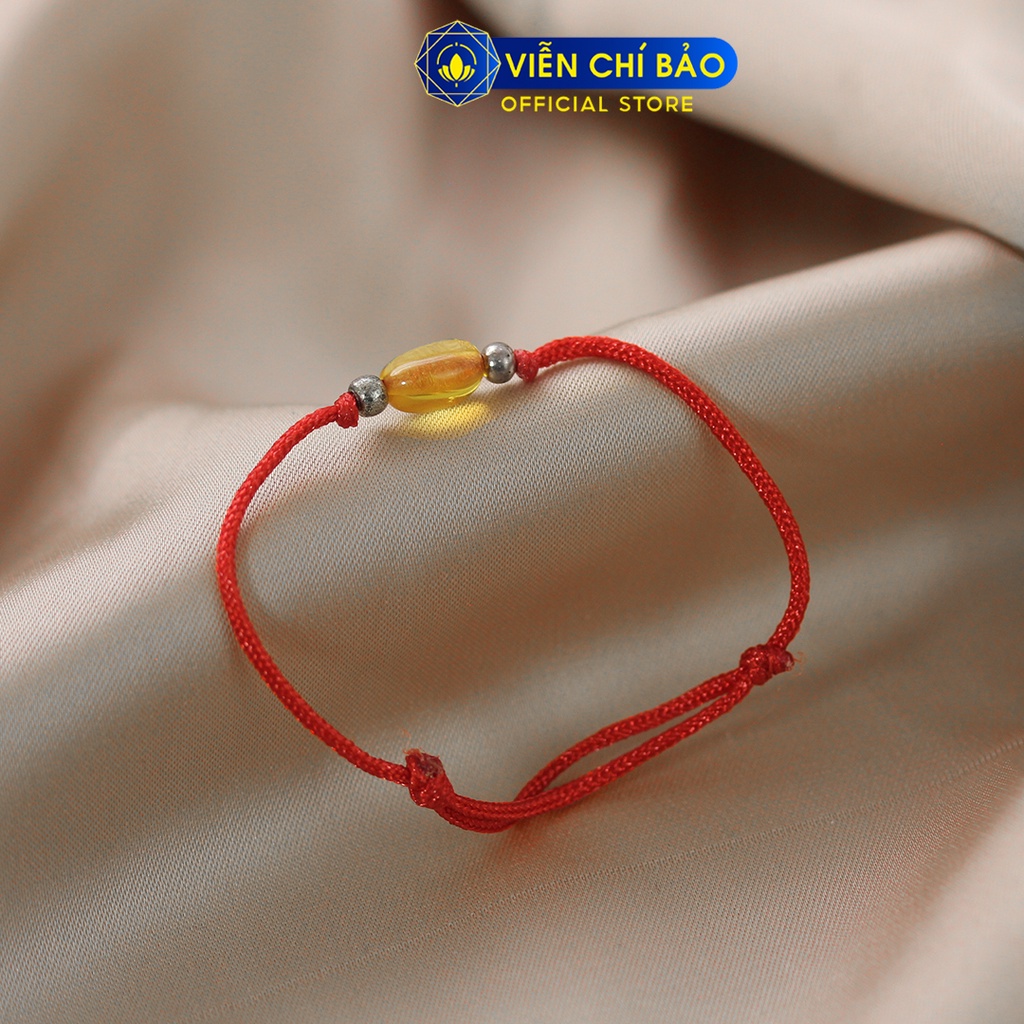 Vòng chỉ đỏ đá hổ phách trẻ em thời trang phụ kiện trang sức Viễn Chí Bảo L400083