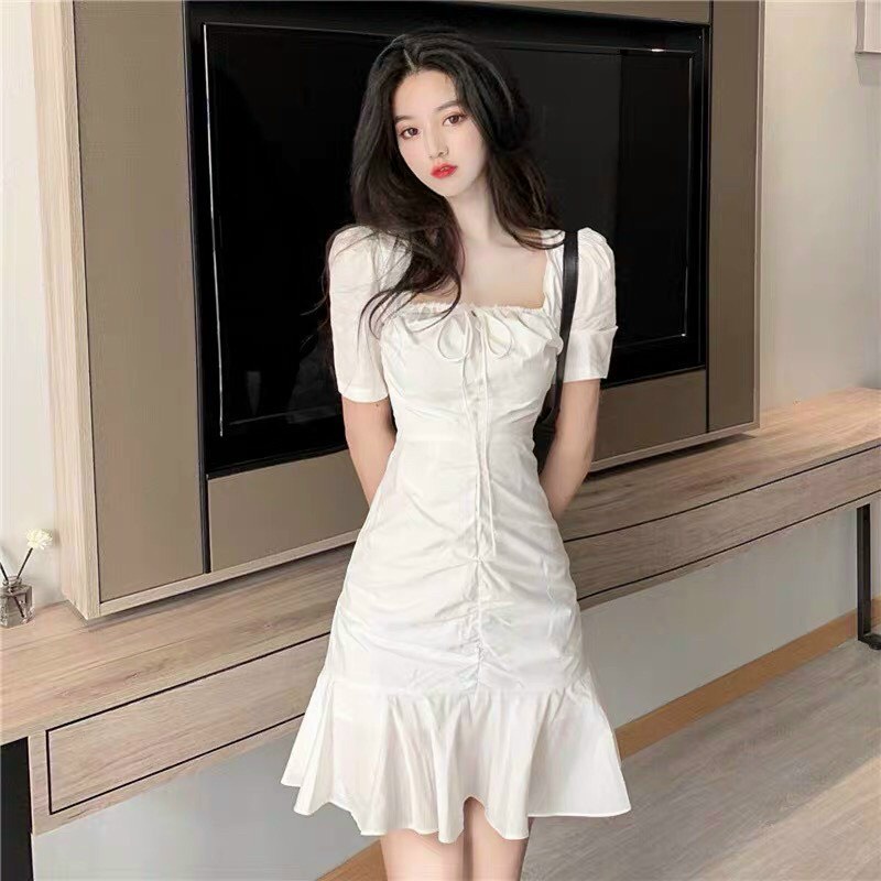 Váy Đầm Nữ Dáng Ôm Cổ Vuông Thiết Kế Tiệc Sang Chảnh Siêu Xinh Thời Trang Nữ Minh Phúc