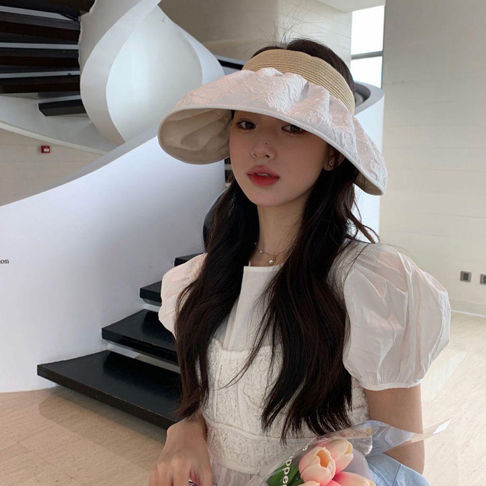 IVORY Mũ Rộng Vành Che Nắng Chất Liệu Cotton Thời Trang Mùa Hè Hàn Quốc Dành Cho Nữ