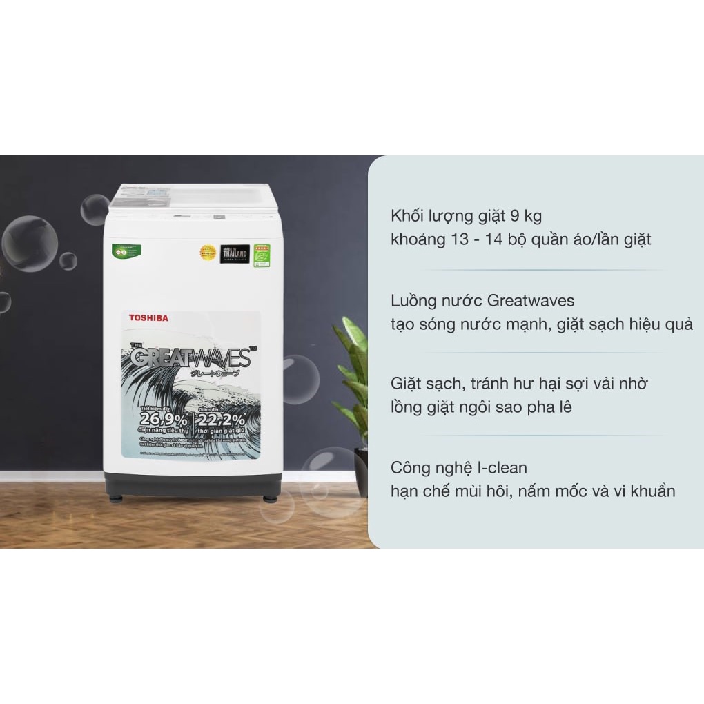 Máy giặt Toshiba 9 kg AW-K1000FV(WW) 2020 - Điện Máy Tại Kho