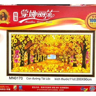 Tranh thêu chữ thập hàng cây kim tiền