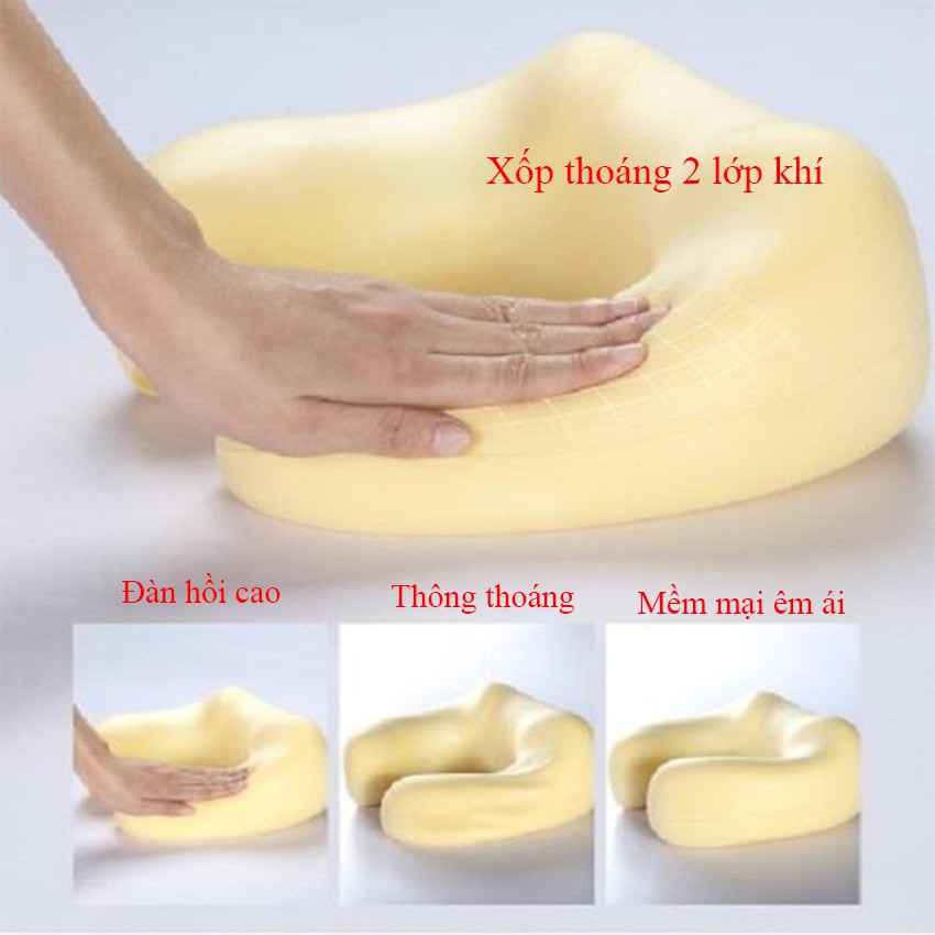 [FREESHIP] Gối massage cổ chữ U cao cấp giúp lưu thông máu huyết kiêm gối ngủ tiện lợi