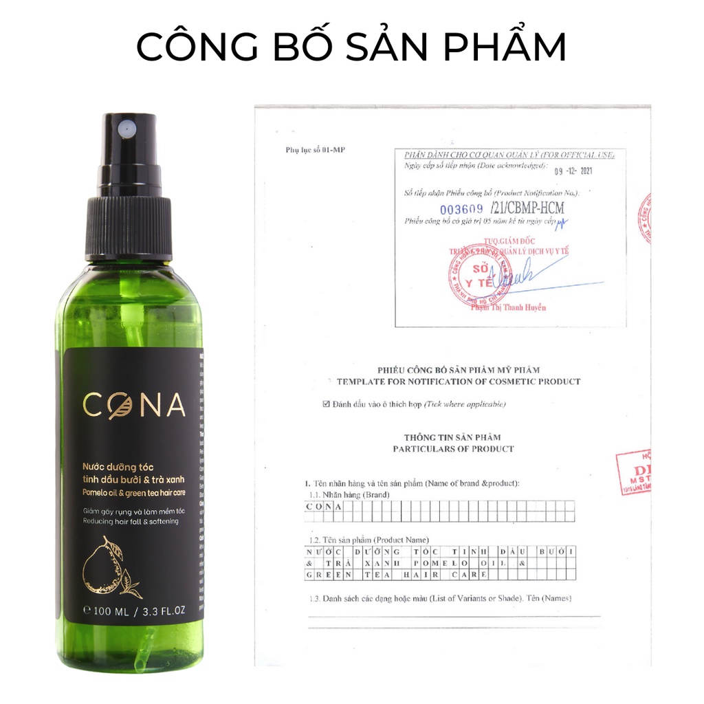 Tinh dầu bưởi và trà xanh giúp mọc tóc cona 100ml giảm rụng tóc, làm tóc mền mượt