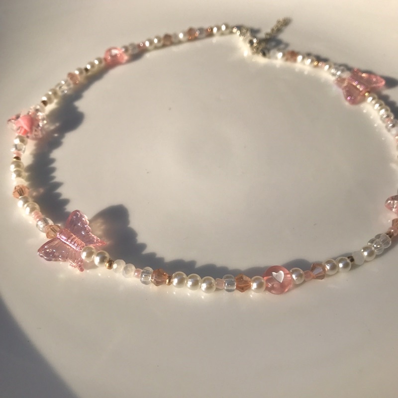 Handmade - Vòng cổ hạt cườm charm mix màu pastel