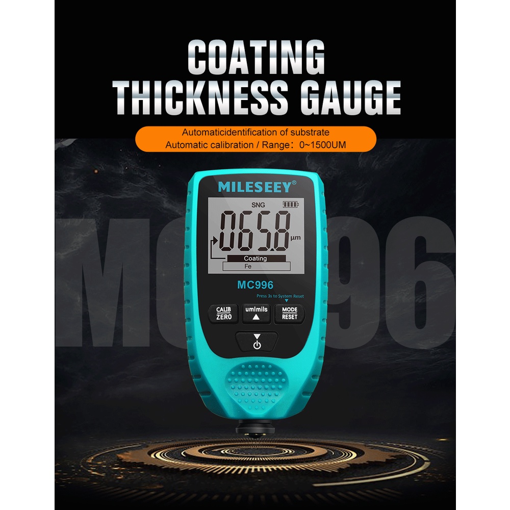 Bộ Dụng Cụ Đo Độ Dày Lớp Sơn Xe Hơi Mileseey MC996 0-1500 um Fe & NFe