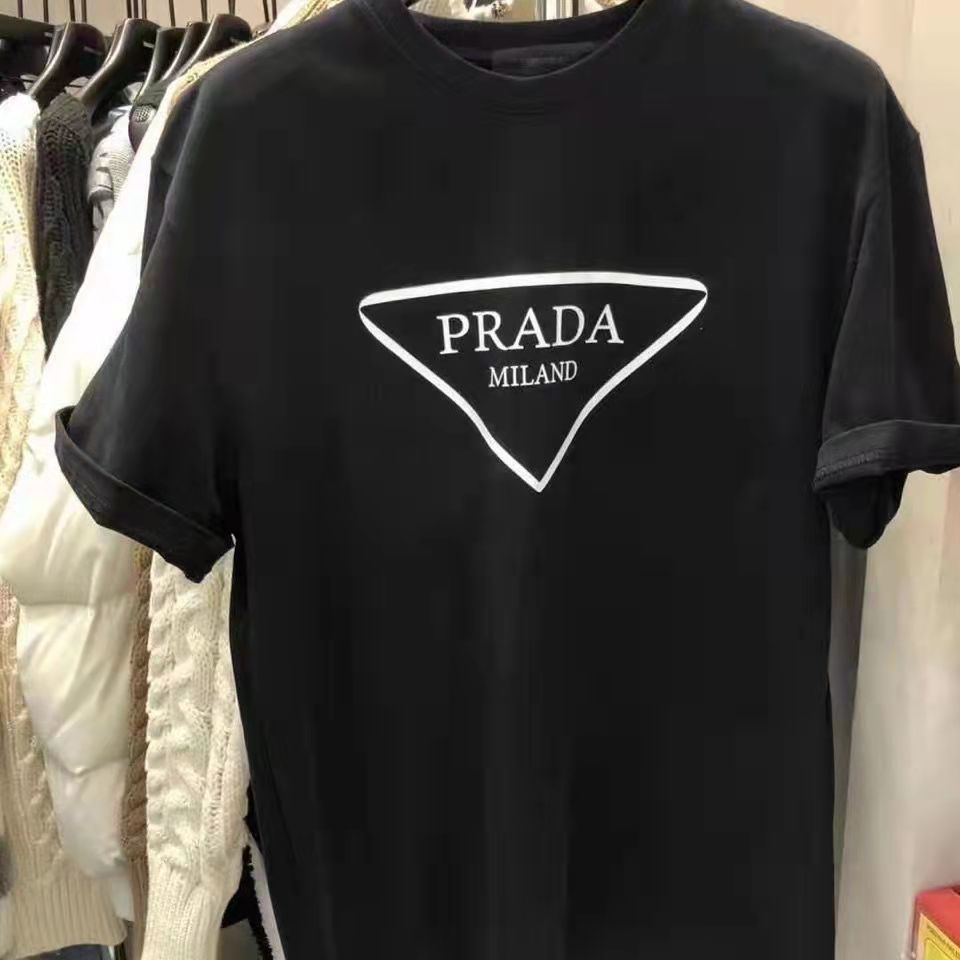 Áo Thun Tay Ngắn In Chữ Prada 22ss Phong Cách Châu Âu Thời Trang Cho Nam Và Nữ