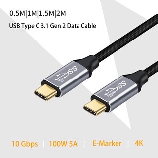 Cáp USB-C 100W PD USB 3.1 Gen2 10Gbps Thunderbolt 3 Cáp cho máy tính xách tay Bộ điều hợp máy tính Dây sạc