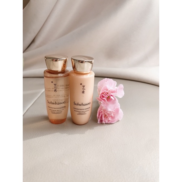 1 cặp nước hoa hồng sữa dưỡng nhân sâm Sulwhasoo 25mlx2 dưỡng ẩm chống lão hoá săn chắc sáng khoẻ da