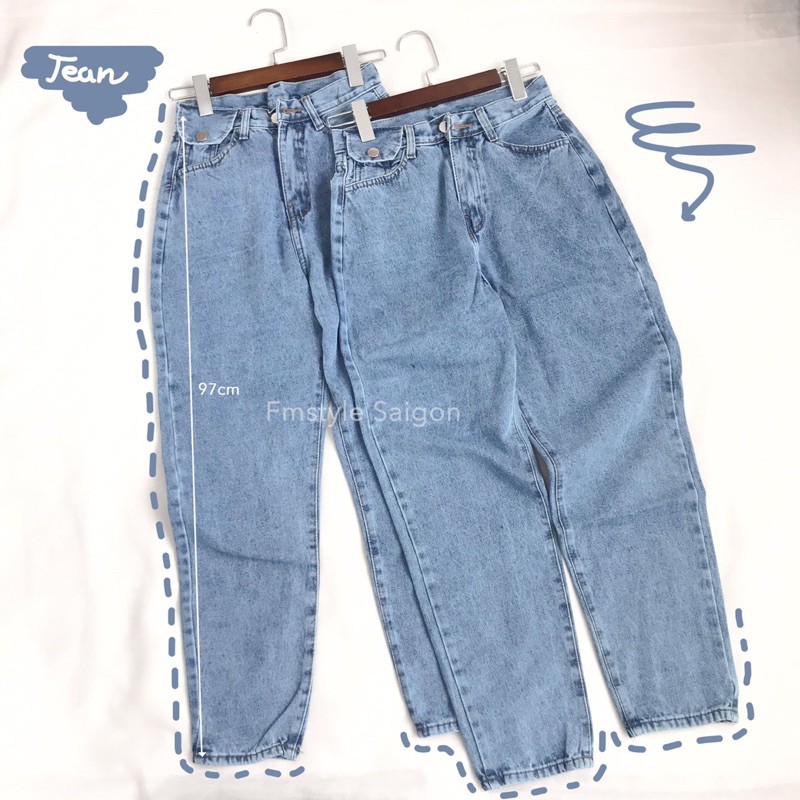 Quần jean baggy nữ trơn lưng cao 1 túi 3025(không co giãn) ulzzang, quần bò thời trang VM STYLE 22QJB03TD0501