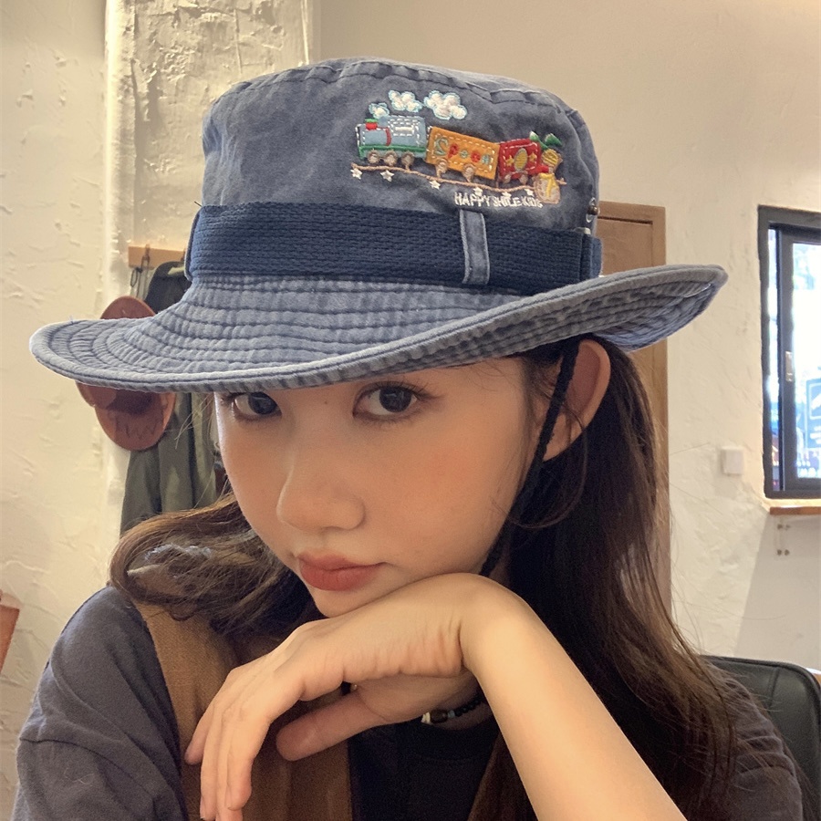 Nón denim MU GUA ZHI PIN (MG STUDIO) thời trang trẻ trung với 3 màu tùy chọn