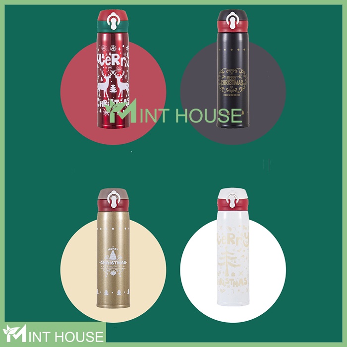 Bình giữ nhiệt cao cấp Giáng Sinh Merry Christmas Noel 500ml