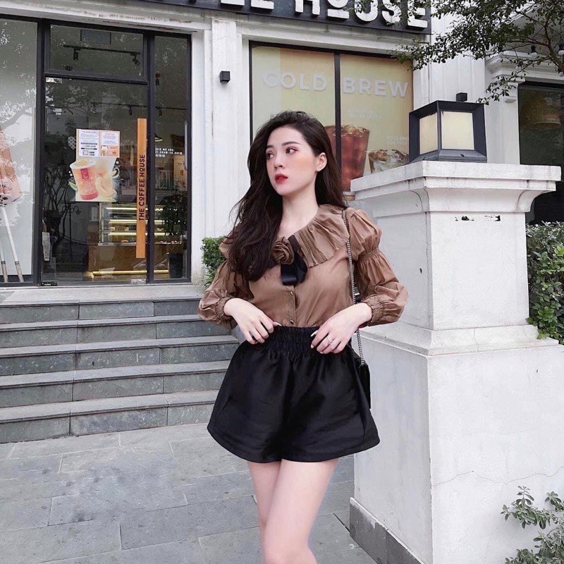 Quần short đùi nữ vải satin quần sooc ngắn dày dặn đen lonakeng shop | BigBuy360 - bigbuy360.vn