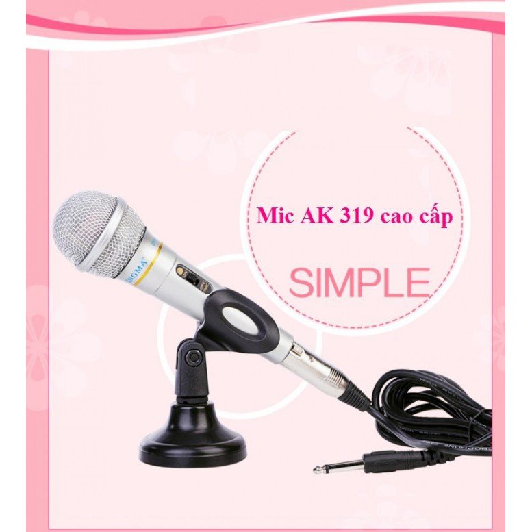 Mic hát karaoke có dây, Micro Karaoke XINGMA AK-319 có màng lọc âm cho âm thanh tuyệt đỉnh - BH 1 ĐỔI 1