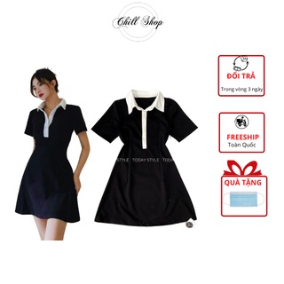 Váy nữ kiểu polo, đầm nữ tay ngắn dễ thương freesize CHILL SHOP