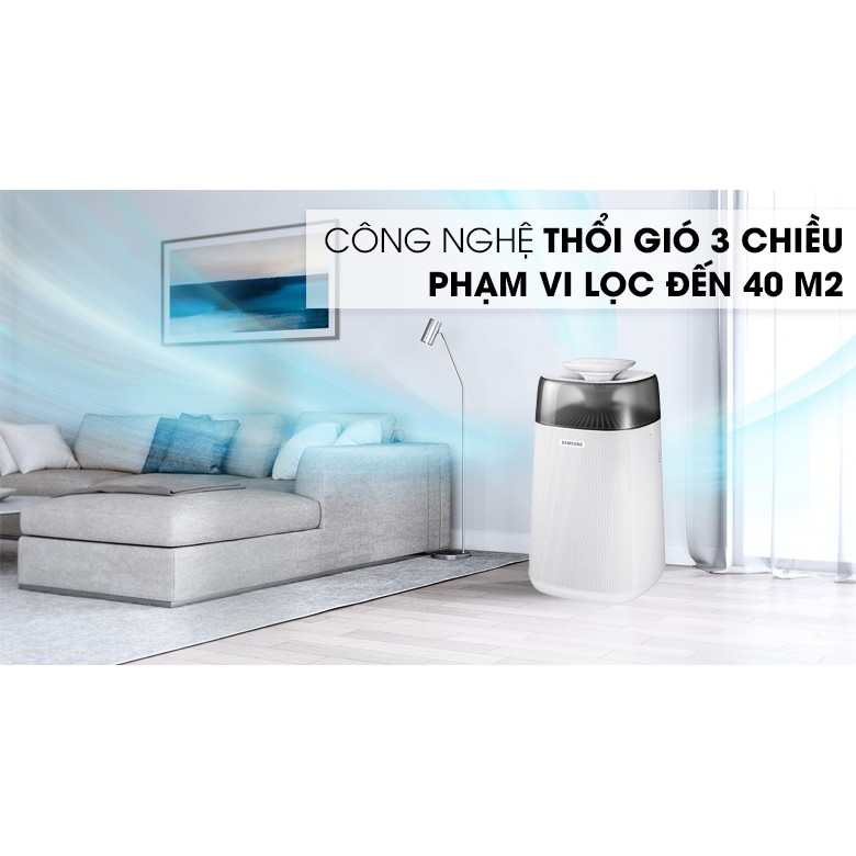Máy Lọc Không Khí Samsung AX32BG3100GBSV, Phòng 40M2/41M2 Model 2022, Kháng Khuẩn, Lọc Bụi Siêu Mịn, Điều Khiển Smart