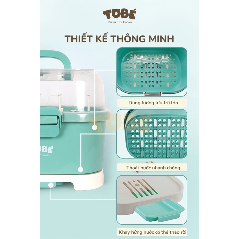 TOBE - Giá úp bình có nắp đậy BINKY an toàn cho mẹ và bé