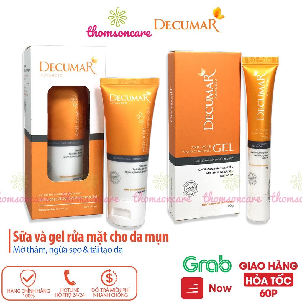 Decumar - ngăn ngừa mụn trứng cá từ tinh chất nghệ nano curcumin, kiểm soát nhờn, mụn đầu đen