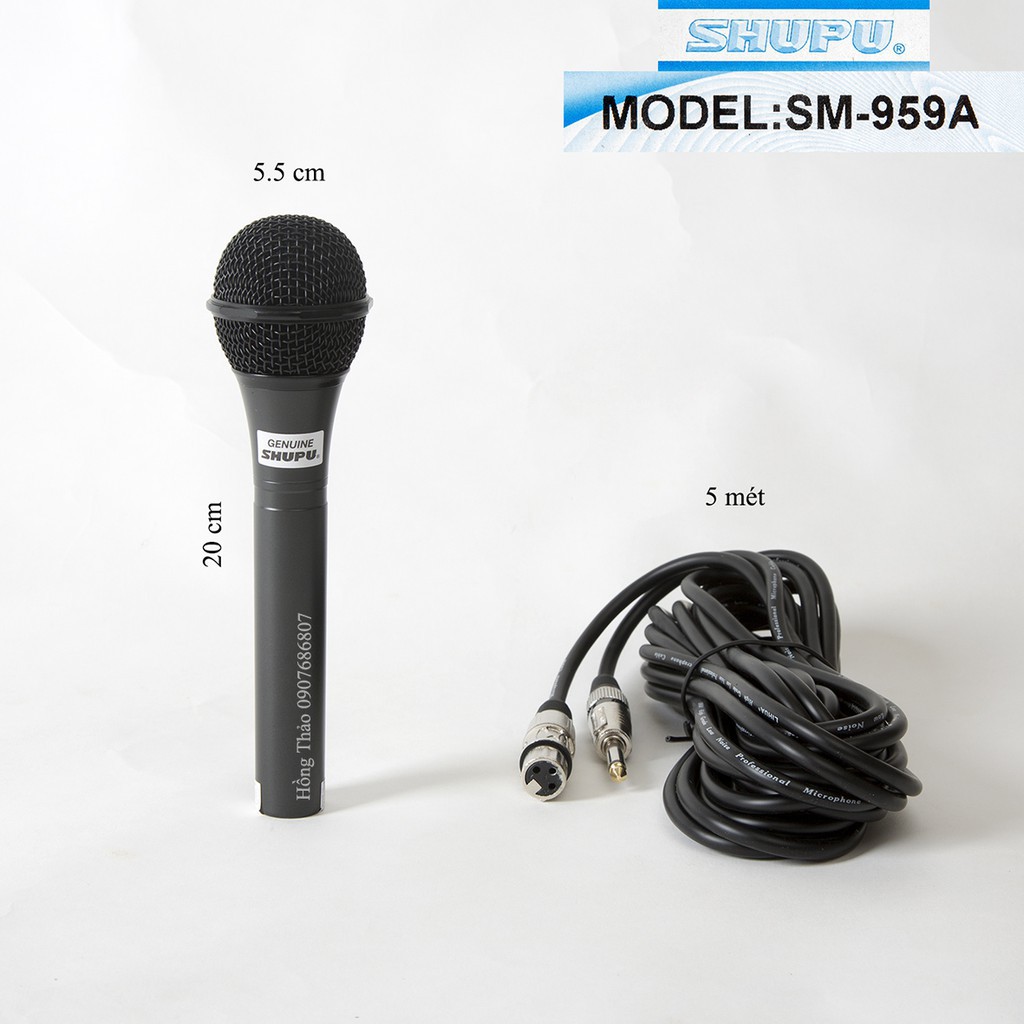 Micro Shupu SM-959, Míc hát Karaoke Có Dây Chuyên Nghiệp Độ Nhạy Cao Dùng Cho Gia Đình Và Quán Karaoke