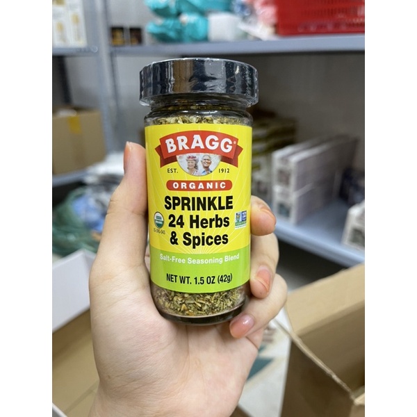[ CHÍNH HÃNG] Hỗn Hợp Gia Vị 24 Loại Thảo Mộc Hữu Cơ Bragg 42gr – Organic Sprinkle 24 Herbs &amp; Spices