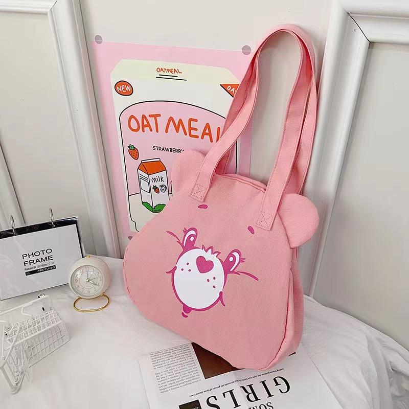 Túi tote Đeo Vai Bằng Vải Canvas In Hình Hoạt Hình Nhật Bản Và Hàn Quốc Cho Nữ