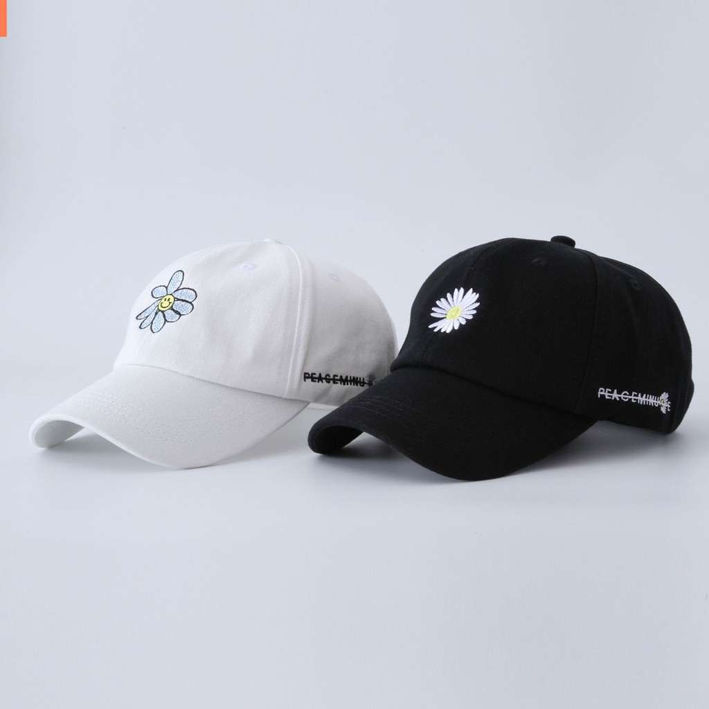Mũ Lưỡi Trai LINJW Bằng Cotton Mềm Thêu Hoa Hoạt Hình Phong Cách Hàn Quốc Thời Trang Xuân Hạ Cho Hoạt Động Ngoài Trời