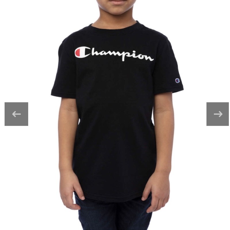 Set 2 áo Champion Youth Short Sleeve Tee - Black/ Grey, size M (10/12)