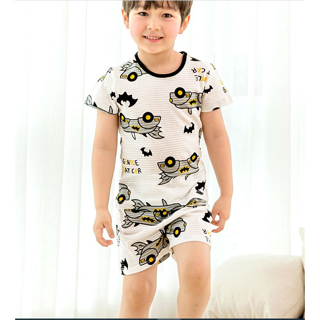 Bộ quần áo MAYKIDS  hình ô tô xuất hàn chất cotton cực mát thấm hút mồ hôi