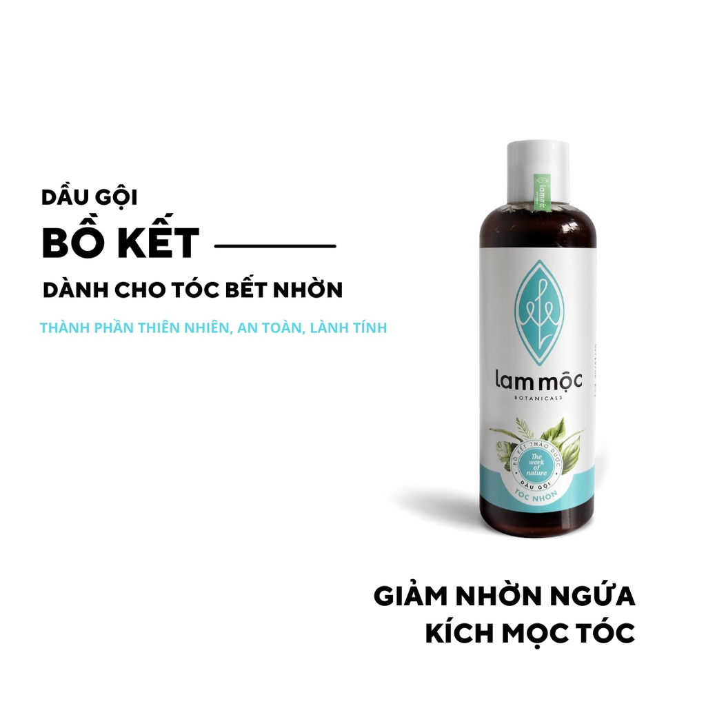 Dầu Gội Bồ Kết Nấu Sẵn - Giảm nhờn bết, ngăn ngừa gàu ngứa hiệu quả và kích mọc tóc LAM MỘC - Tóc Nhờn 250ml