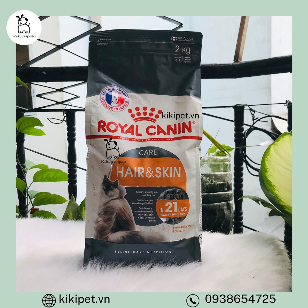 Royal Canin Hair & Skin, Thức ăn chăm sóc da và lông, Hạt Canin giúp da khỏe, lông mượt 2kg