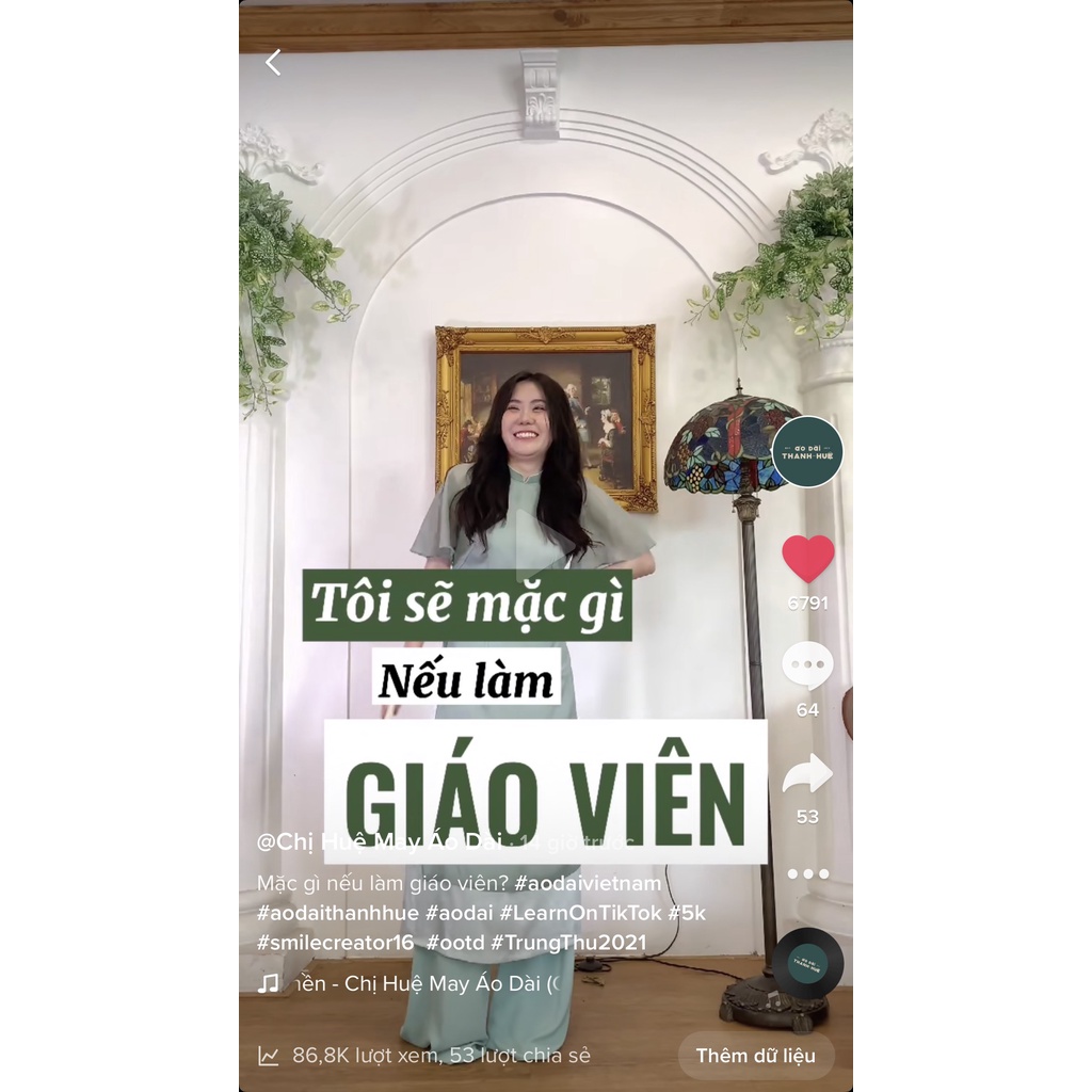 Áo dài màu xanh Mint