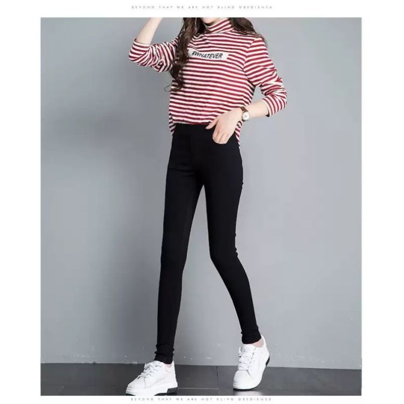 Quần legging nữ dài nâng mông vải Cotton co giãn có túi co giãn 4 chiều dáng ôm - Quần legging cạp cao nữ mặc đi học làm