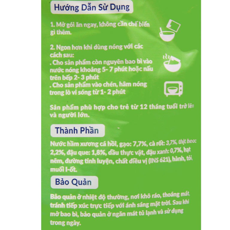 [CHÍNH HÃNG] Cháo Tươi SG Food Fresh &amp; Natural Thịt Thăn Rau Củ bổ dưỡng cho bé Gói 240g (Tươi ngon như mới nấu)