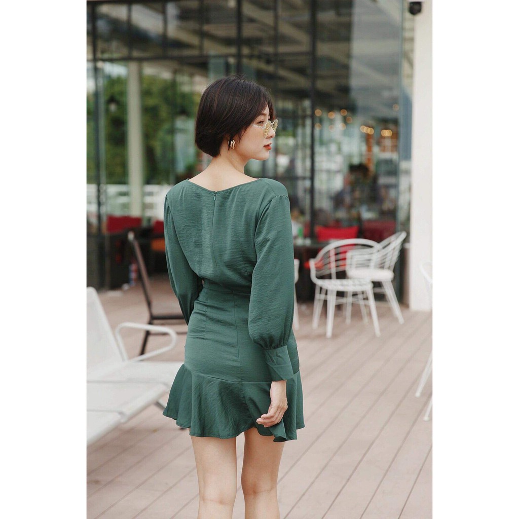 V045_Rập giấy đầm đắp chéo nhún (Không phải quần áo)