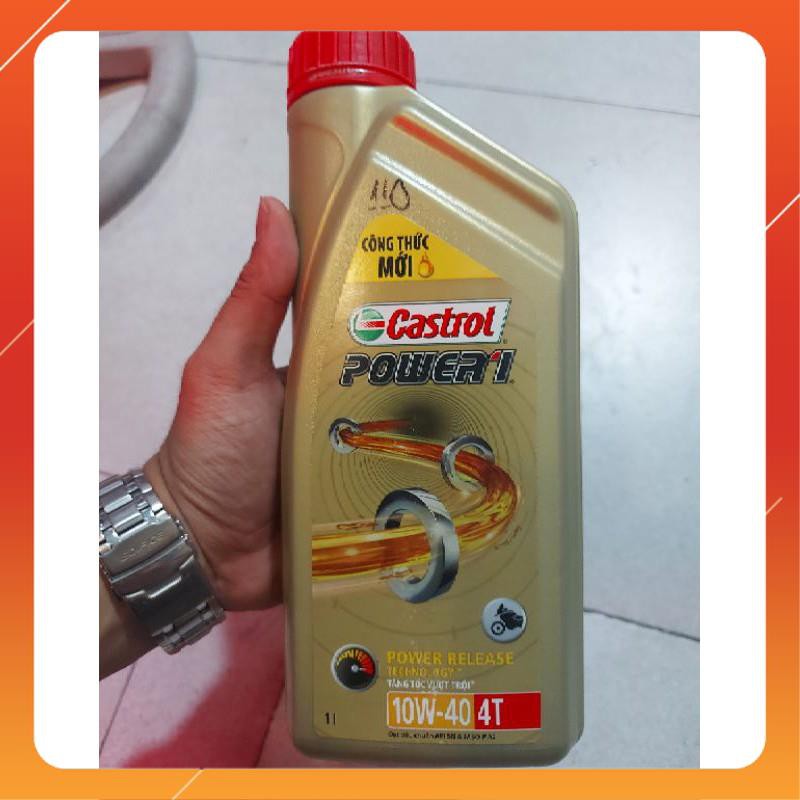 ( Dầu nhớt chính hãng ) Dầu Nhớt Dầu nhờn động cơ xe số cao cấp Castrol power1 10w40