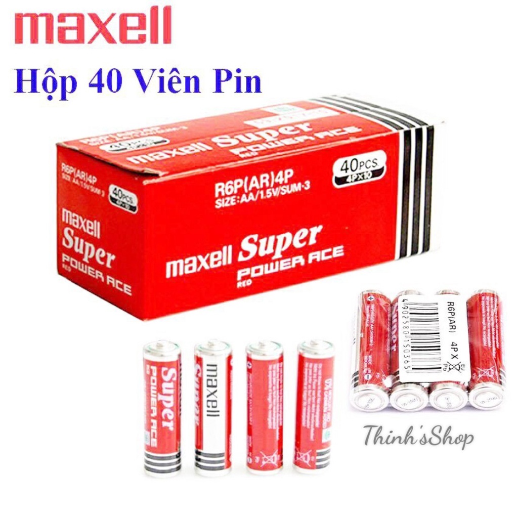 Hộp 40 viên pin tiểu AA Maxell Power ACE R6P(AR)4P Red
