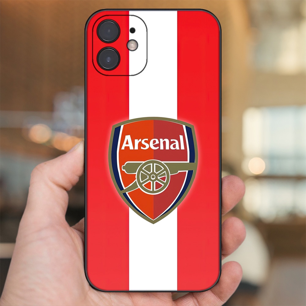 Ốp lưng iPhone 12 dẻo đen cạnh vuông in hình Arsenal FC