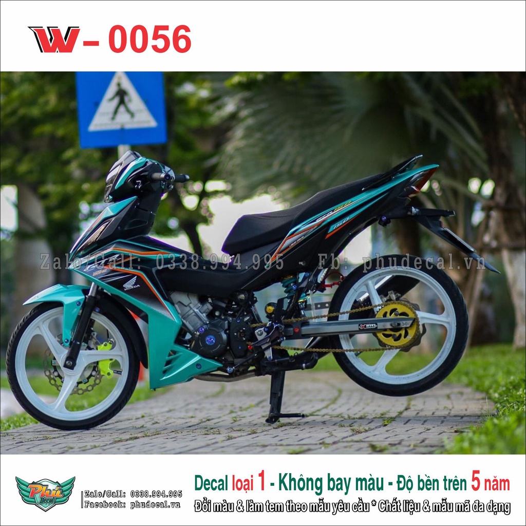 Tem rời Dán Xe Winner màu xanh ngọc (11)