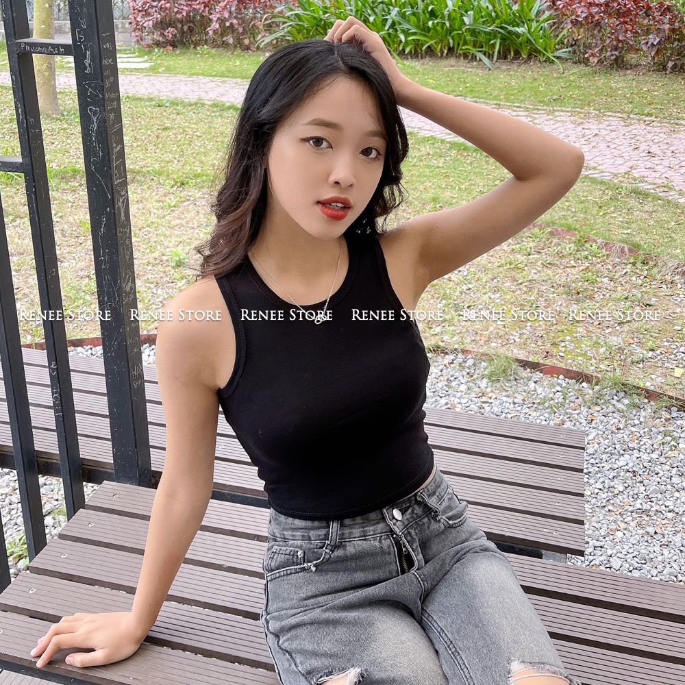 Áo ba lỗ nữ RENEE áo 3 lỗ croptop chất cotton co giãn dáng ôm phong cách thời trang - A03