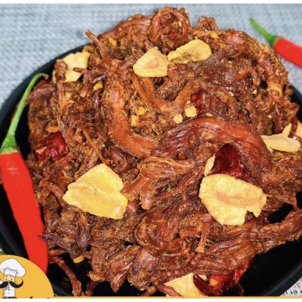 KHÔ HEO CHÁY TỎI loại đặc biệt - khô lợn cháy bơ tỏi (cay vừa) đồ ăn vặt Hà Nội vừa ngon vừa rẻ | BigBuy360 - bigbuy360.vn